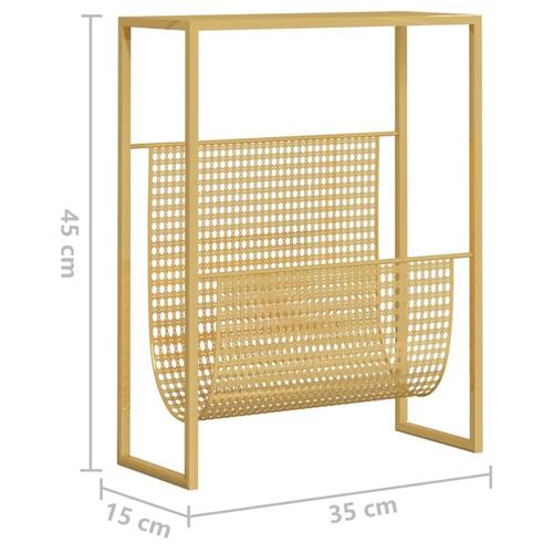 Magasinholder 35x15x45 cm stål guldfarvet