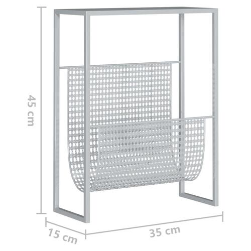 Magasinholder 35x15x45 cm stål sølvfarvet