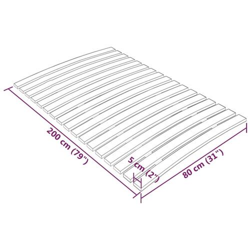 Lamelbund med 17 lameller 80x200 cm