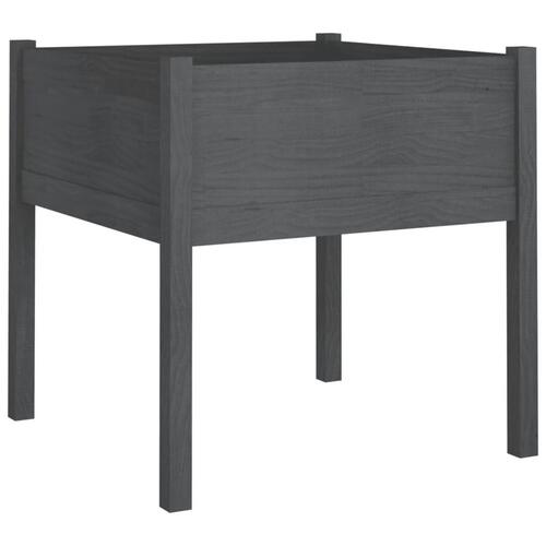 Plantekasse 70x70x70 cm massivt fyrretræ grå