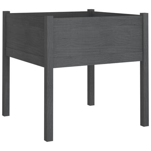 Plantekasser 2 stk. 70x70x70 cm massivt fyrretræ grå