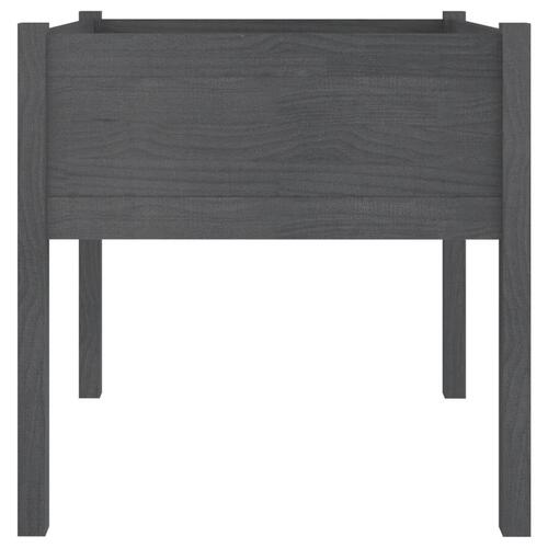 Plantekasser 2 stk. 70x70x70 cm massivt fyrretræ grå