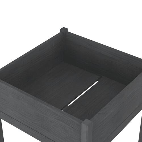 Plantekasser 2 stk. 70x70x70 cm massivt fyrretræ grå