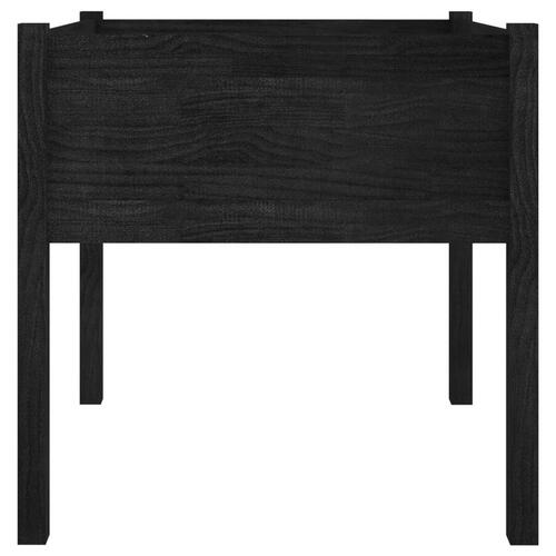 Plantekasse 70x70x70 cm massivt fyrretræ sort