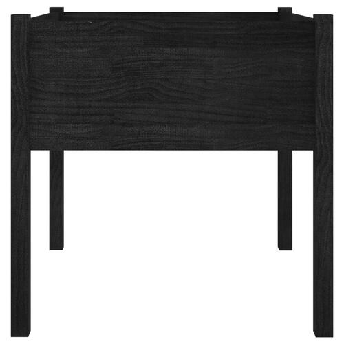Plantekasser 2 stk. 70x70x70 cm massivt fyrretræ sort