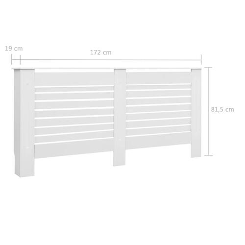 Radiatorskjulere 2 stk. 172 x 19 x 81,5 cm MDF hvid