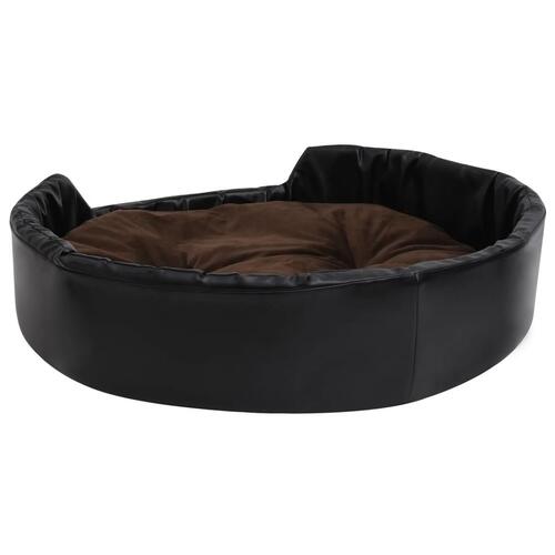 Hundekurv 90x79x20 cm plys og kunstlæder sort og brun
