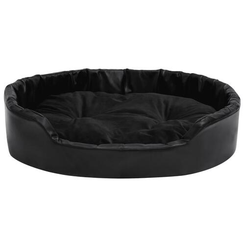 Hundekurv 90x79x20 cm plys og kunstlæder sort