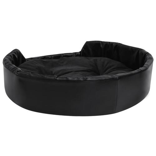Hundekurv 90x79x20 cm plys og kunstlæder sort