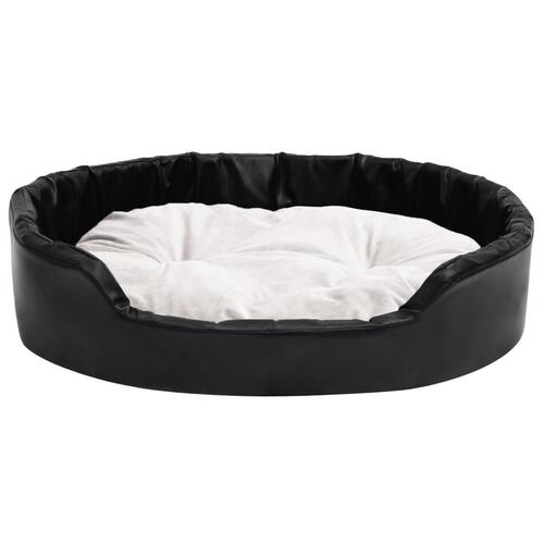 Hundekurv 90x79x20 cm plys og kunstlæder sort og beige
