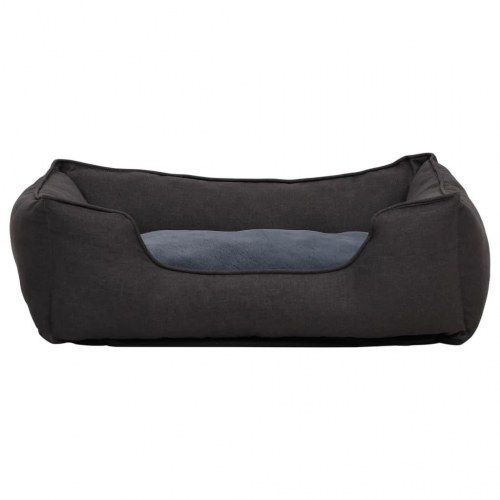 Hundekurv 85,5x70x23 cm hør-look fleece mørkegrå