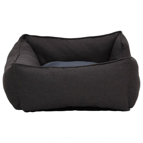 Hundekurv 85,5x70x23 cm hør-look fleece mørkegrå