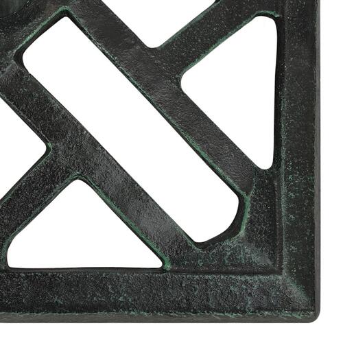 Parasolfod 44x44x31 cm støbejern grøn