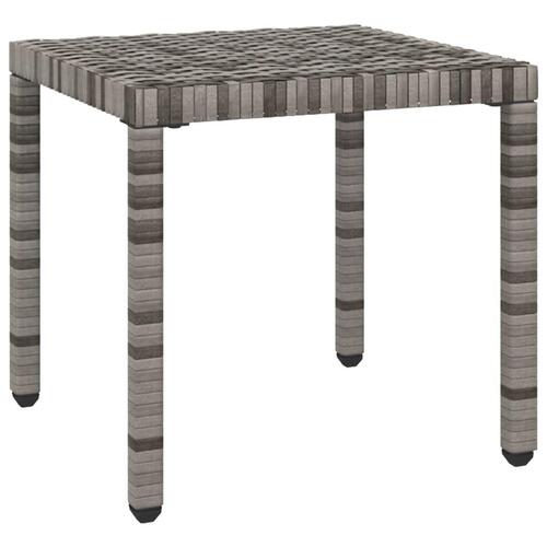 Liggestole med bord 2 stk. polyrattan grå