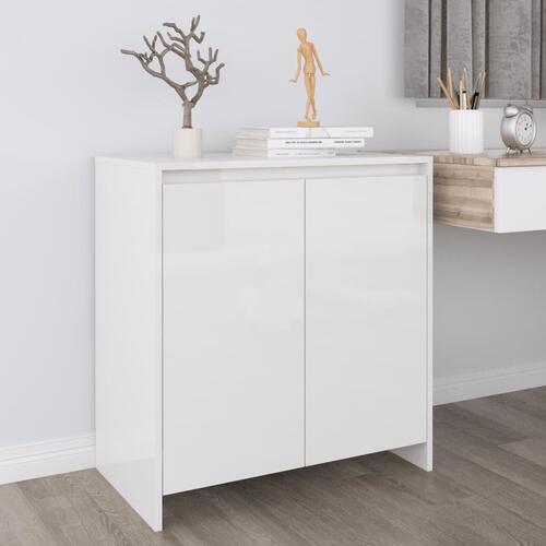 Skænk 70x41x75 cm konstrueret træ hvid højglans