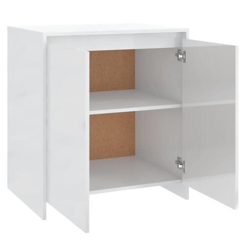 Skænk 70x41x75 cm konstrueret træ hvid højglans