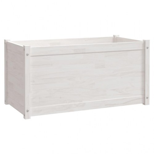 Plantekasser 2 stk. 100x50x50 cm massivt fyrretræ hvid