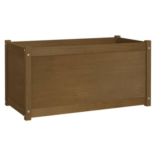 Plantekasser 2 stk. 100x50x50 cm massivt fyrretræ gyldenbrun