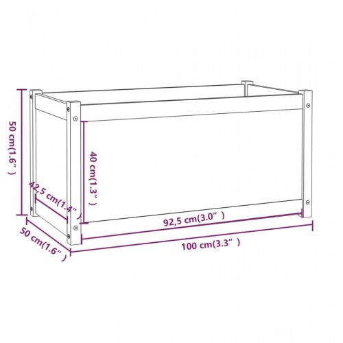 Plantekasser 2 stk. 100x50x50 cm massivt fyrretræ gyldenbrun