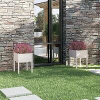 Plantekasser 2 stk. 50x50x70 cm massivt fyrretræ hvid