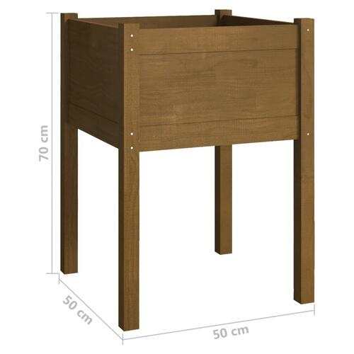 Plantekasser 2 stk. 50x50x70 cm massivt fyrretræ gyldenbrun