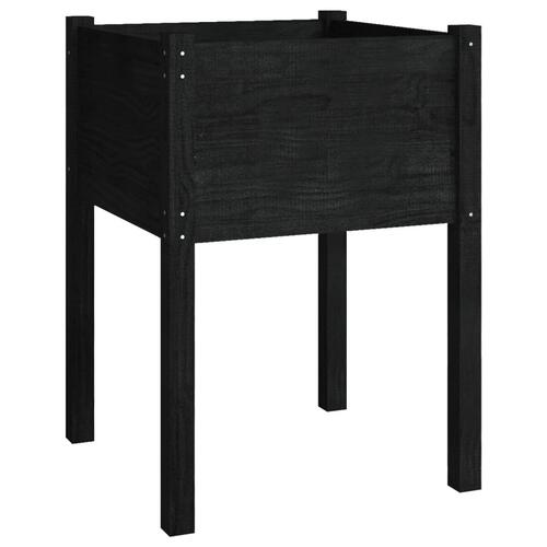 Plantekasser 2 stk. 50x50x70 cm massivt fyrretræ sort