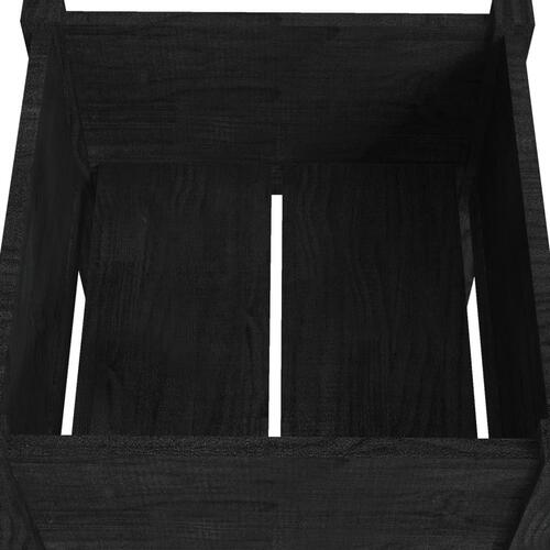 Plantekasser 2 stk. 50x50x70 cm massivt fyrretræ sort