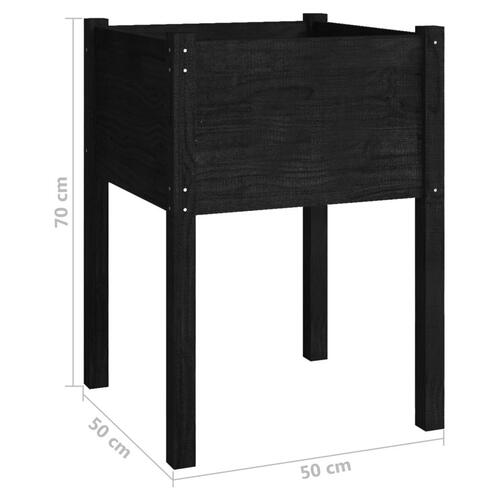 Plantekasser 2 stk. 50x50x70 cm massivt fyrretræ sort