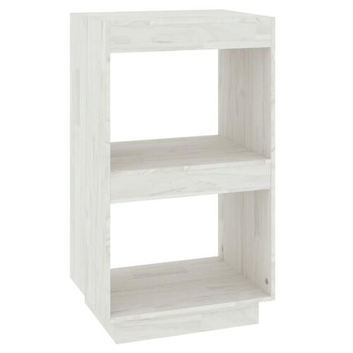 Bogreol 40x35x71 cm massivt fyrretræ hvid