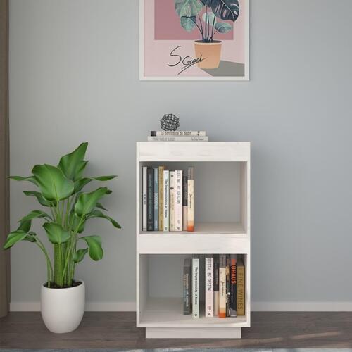Bogreol 40x35x71 cm massivt fyrretræ hvid