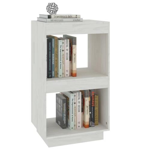 Bogreol 40x35x71 cm massivt fyrretræ hvid