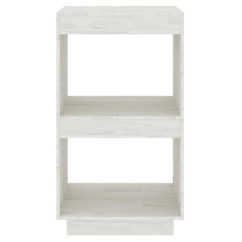 Bogreol 40x35x71 cm massivt fyrretræ hvid