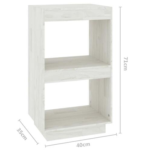 Bogreol 40x35x71 cm massivt fyrretræ hvid