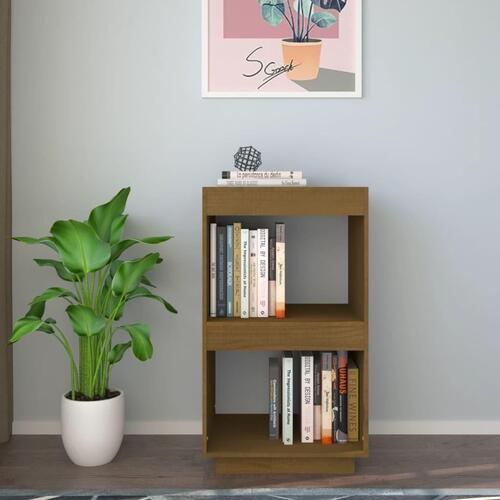 Bogreol 40x35x71 cm massivt fyrretræ gyldenbrun