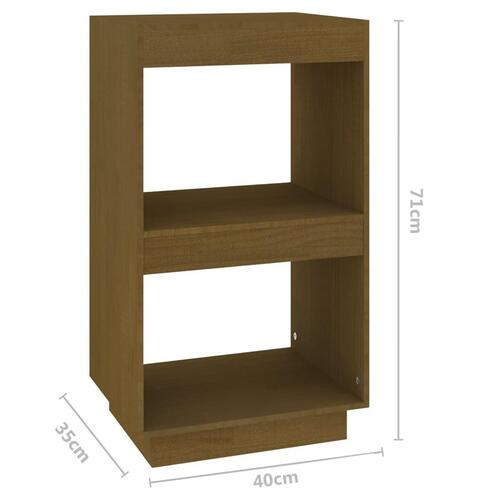 Bogreol 40x35x71 cm massivt fyrretræ gyldenbrun