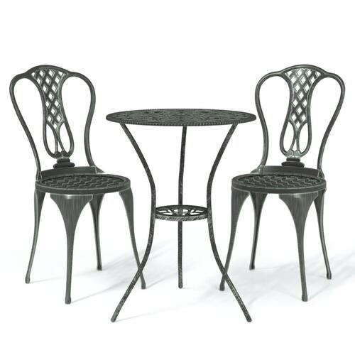 Bistrosæt 3 dele støbt aluminium grøn