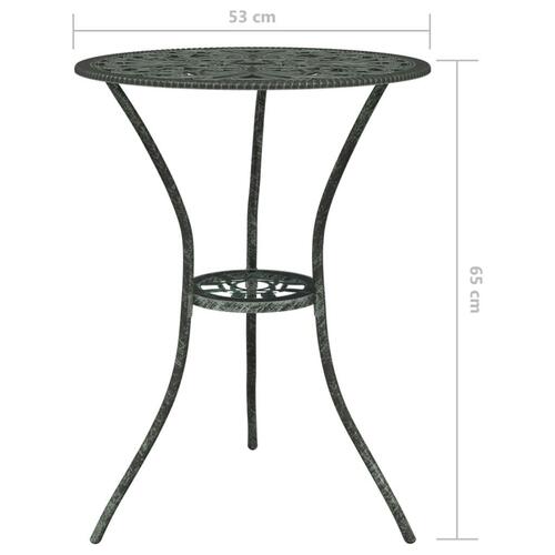 Bistrosæt 3 dele støbt aluminium grøn