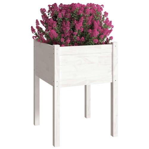 Plantekasse 50x50x70 cm massivt fyrretræ hvid