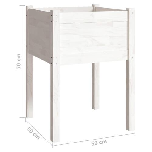 Plantekasse 50x50x70 cm massivt fyrretræ hvid