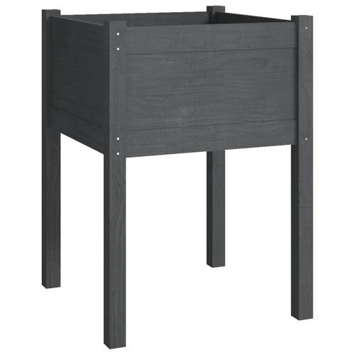 Plantekasse 50x50x70 cm massivt fyrretræ grå