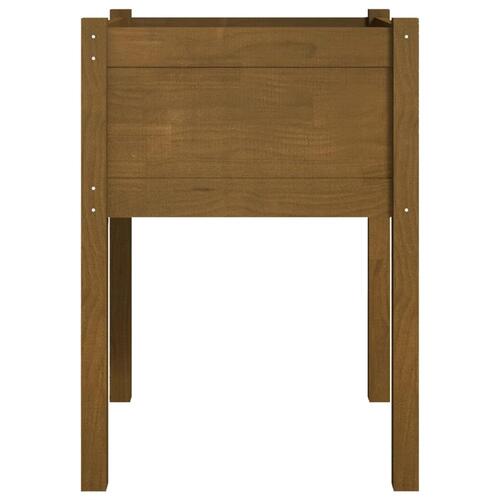Plantekasse 50x50x70 cm massivt fyrretræ gyldenbrun