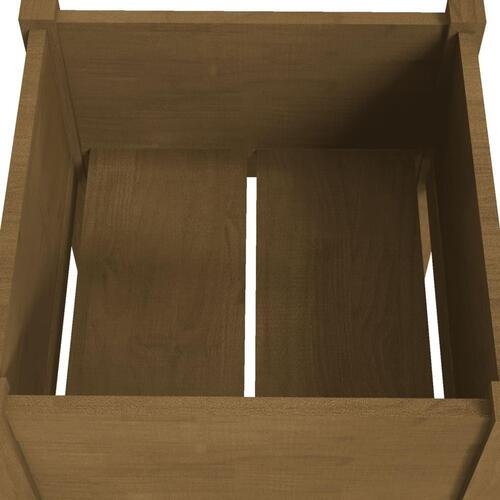 Plantekasse 50x50x70 cm massivt fyrretræ gyldenbrun