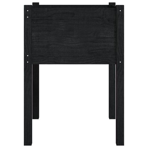 Plantekasse 50x50x70 cm massivt fyrretræ sort
