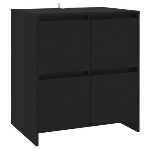 Skænke 2 stk. 70x41x75 cm konstrueret træ sort