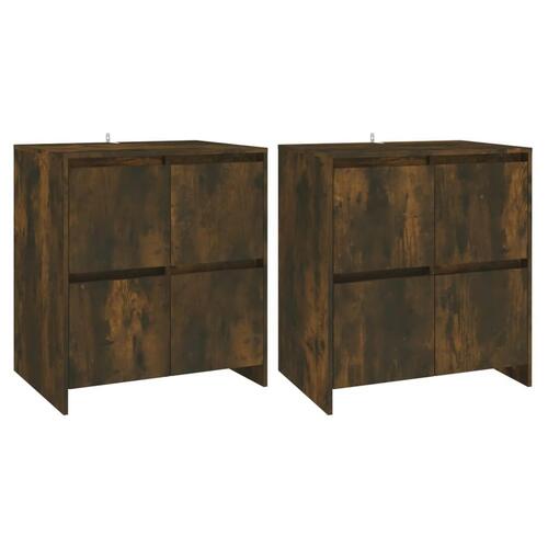 Skænke 2 stk. 70x41x75 cm konstrueret træ røget egetræsfarve