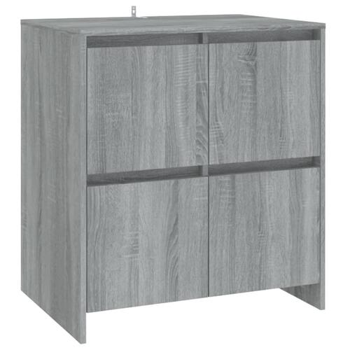 Skænke 2 stk. 70x41x75 cm konstrueret træ grå sonoma-eg
