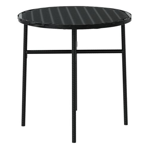 Spisebordssæt til haven 3 dele polyrattan sort