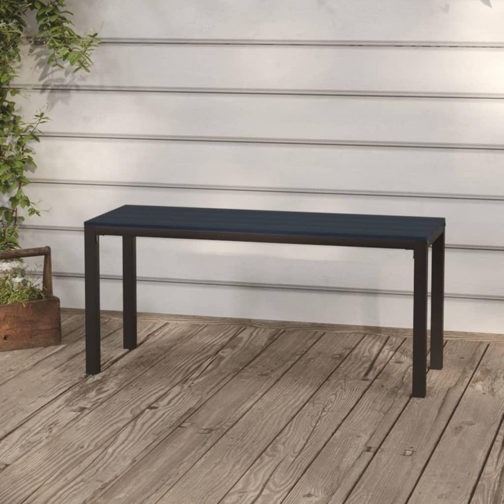 Havebænk 110 cm stål og WPC sort