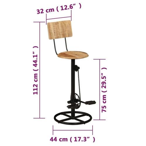 Barstole 2 stk. massivt mangotræ