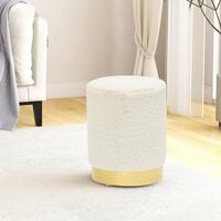 Rund puf fleece hvid